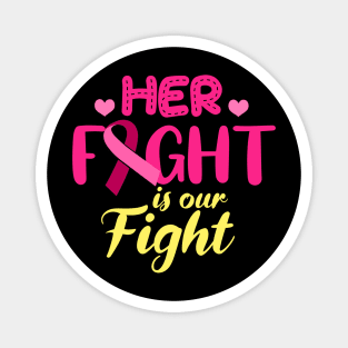 Breast Cancer Awareness Gift Support Her Fight Is Our Fight Print Magnet